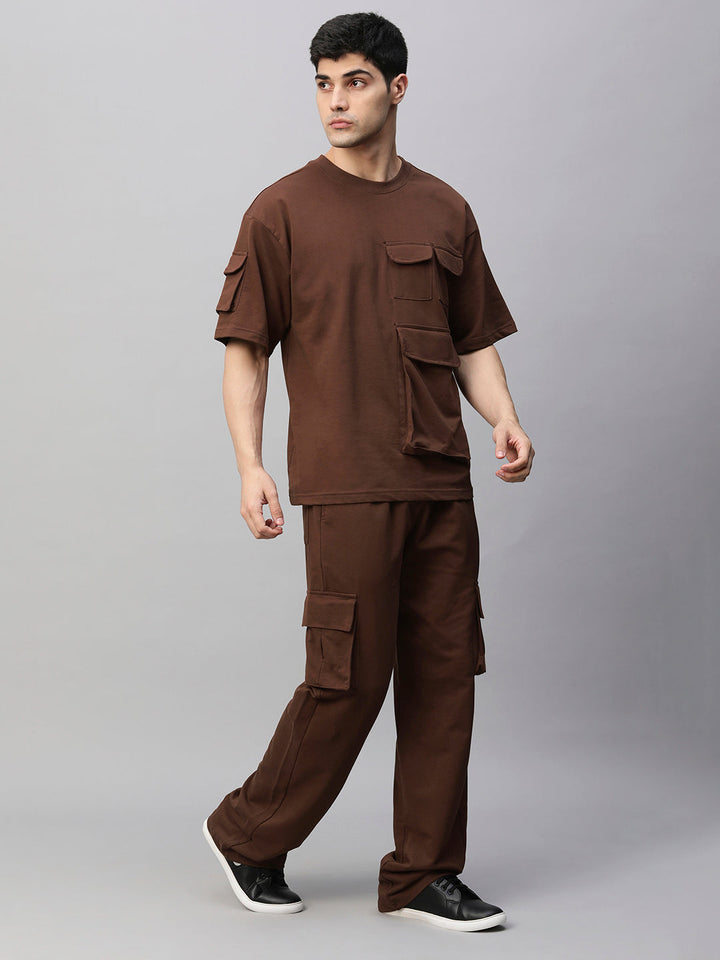 Streetwear Cargo Co-ord Set - Cocoa