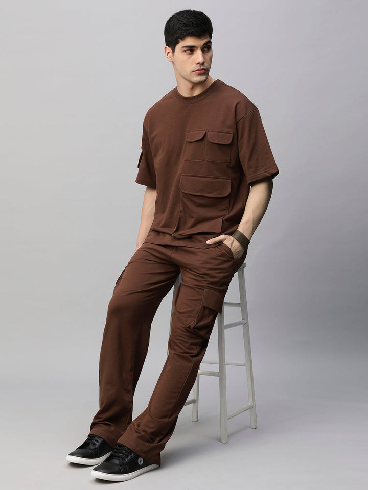 Streetwear Cargo Co-ord Set - Cocoa