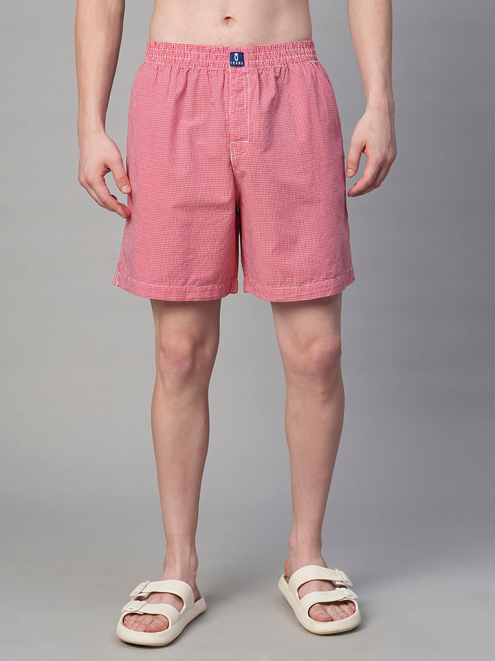 Mens Cotton Boxer - Red