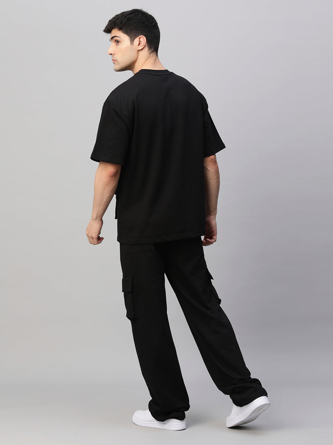 Streetwear Cargo Co-ord Set - Black