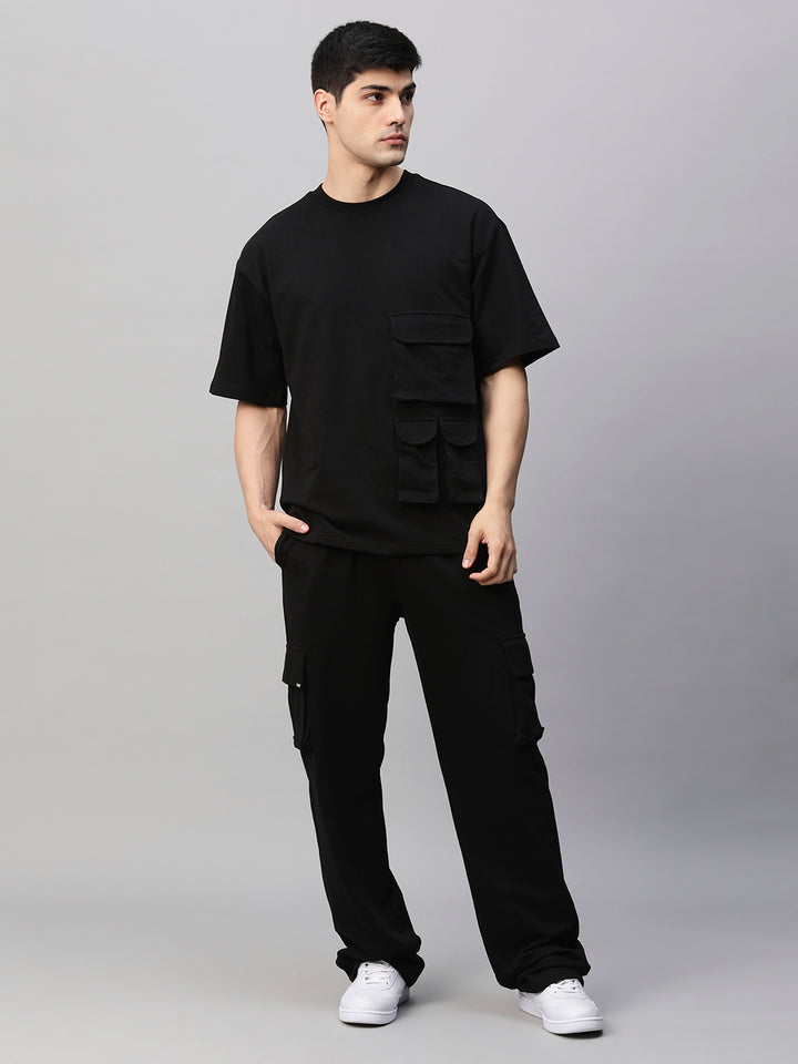 Streetwear Cargo Co-ord Set - Black