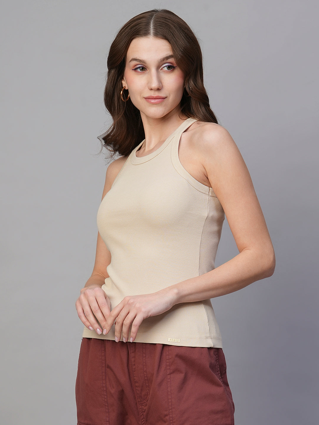 Pronk Ribbed Sleeveless Tank - Off White