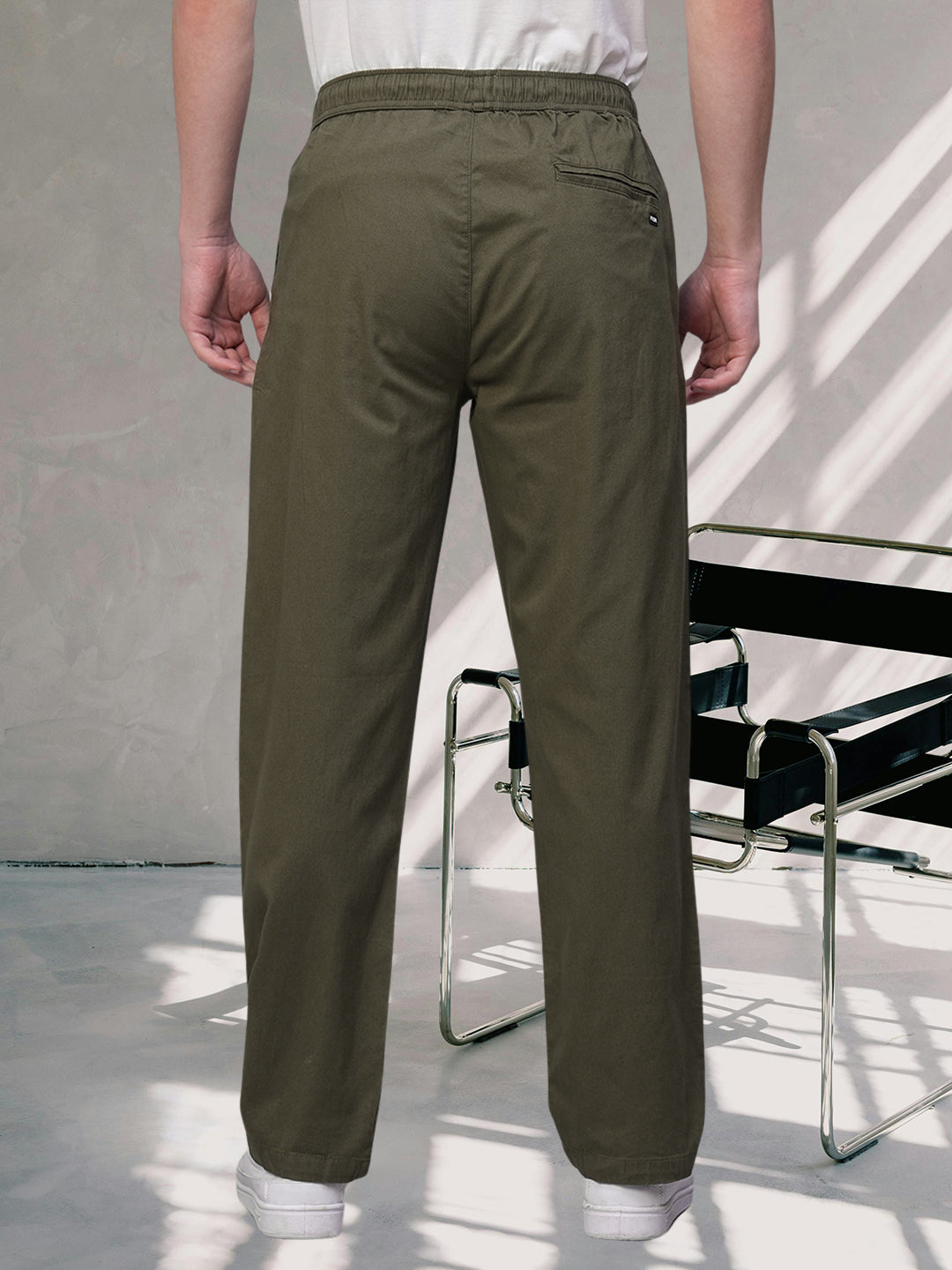 Cotton Pant for Men Solid - Olive Green