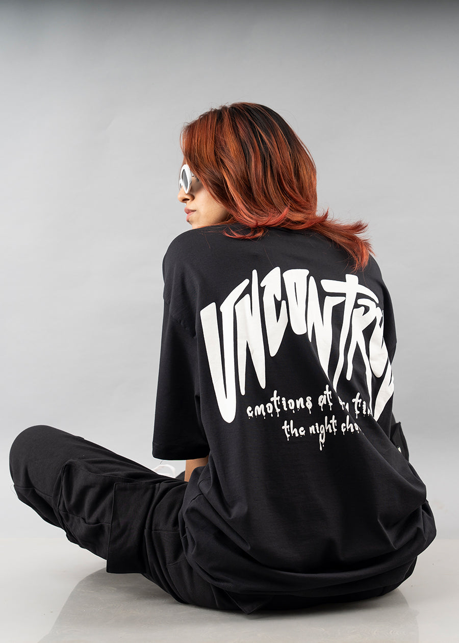 Uncontrol Women Oversized Puff Printed T-shirt