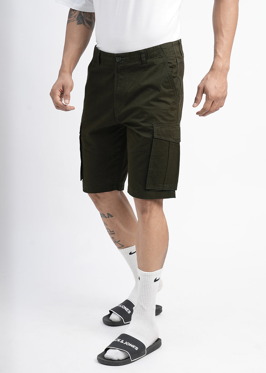 Mens Twill Shorts - Olive Green