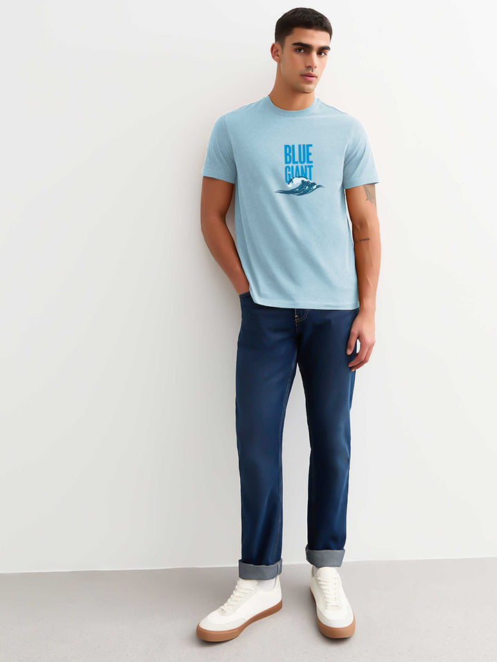 Blue Giant Men Half Sleeve Printed T-Shirt