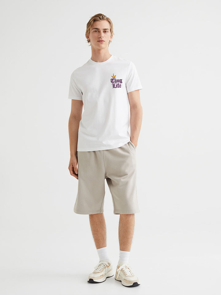 Thug Life Men Regular Fit White Half Sleeve T-Shirt