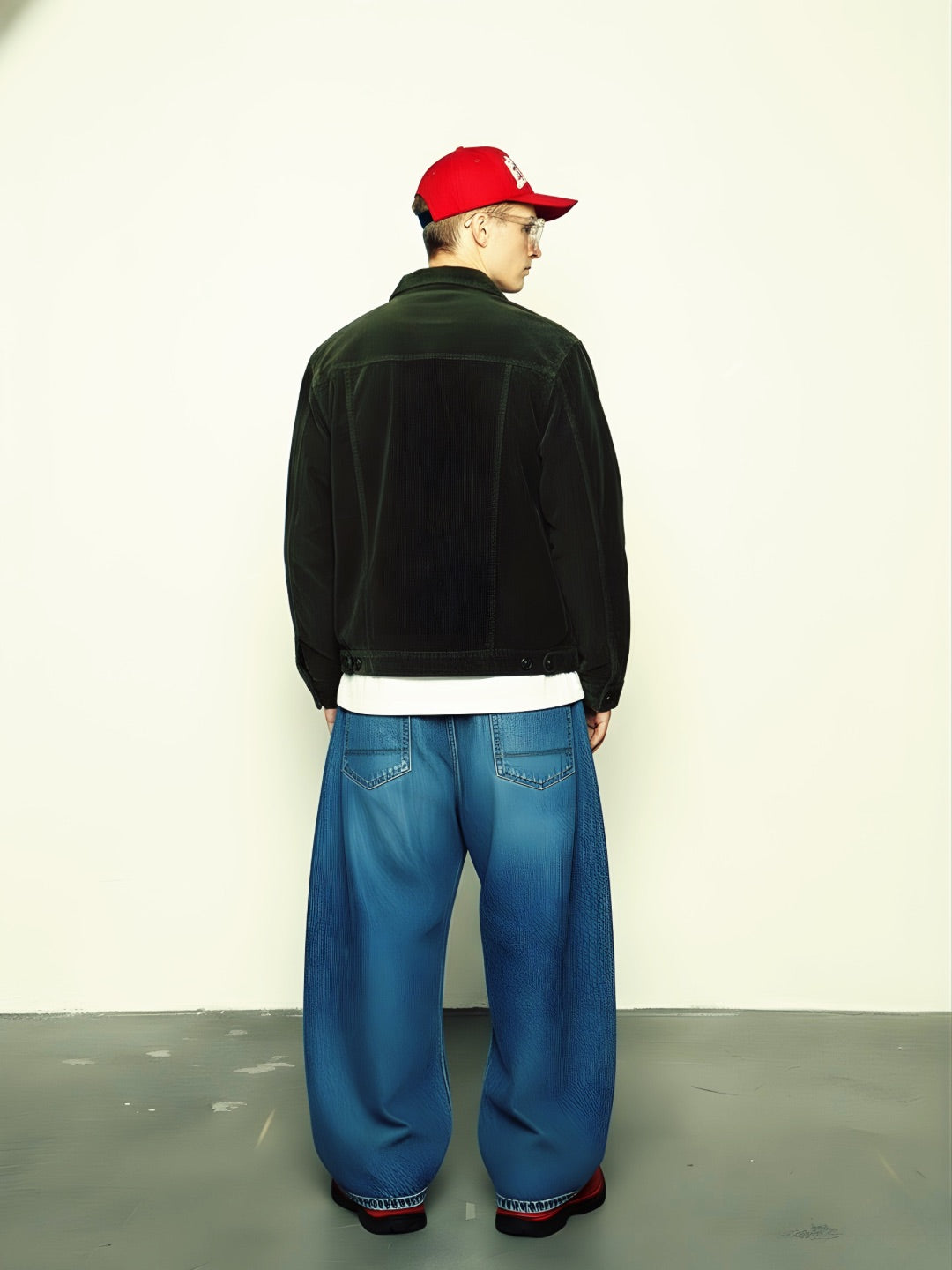 Teddy Lined Corduroy Jacket - Olive Green