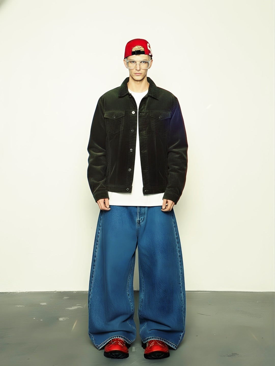 Teddy Lined Corduroy Jacket - Olive Green