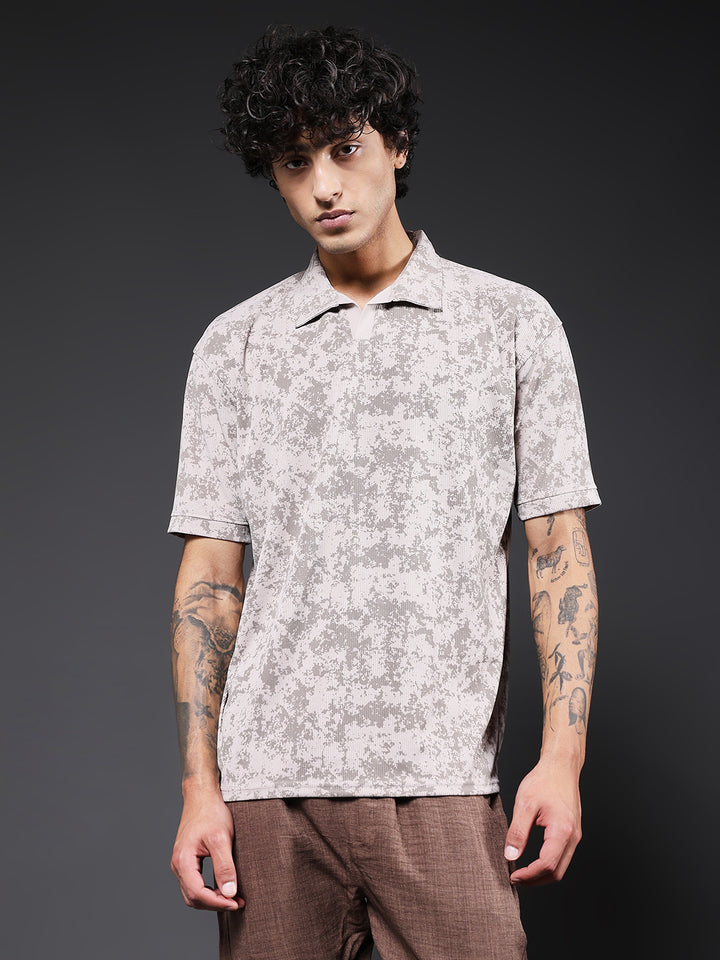 Men Relaxed Fit Printed Polo T-Shirt