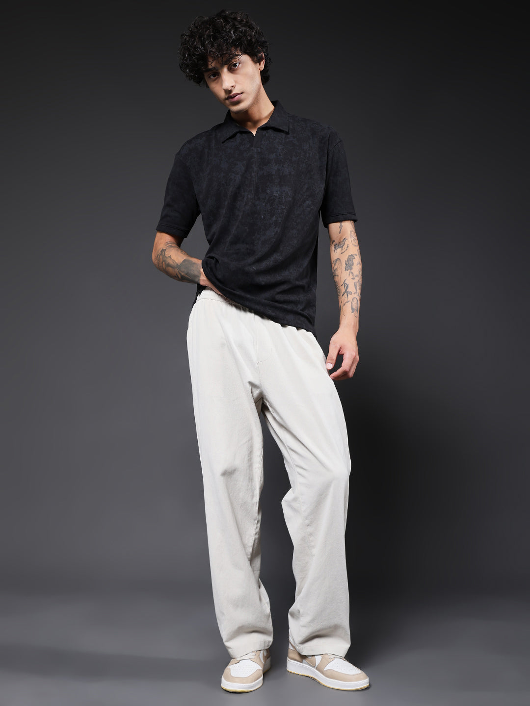 Men Relaxed Fit Printed Polo T-Shirt