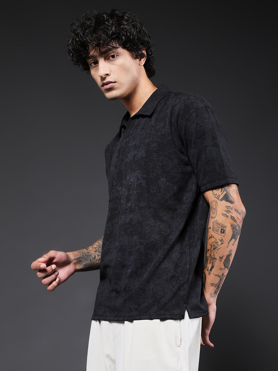 Men Relaxed Fit Printed Polo T-Shirt