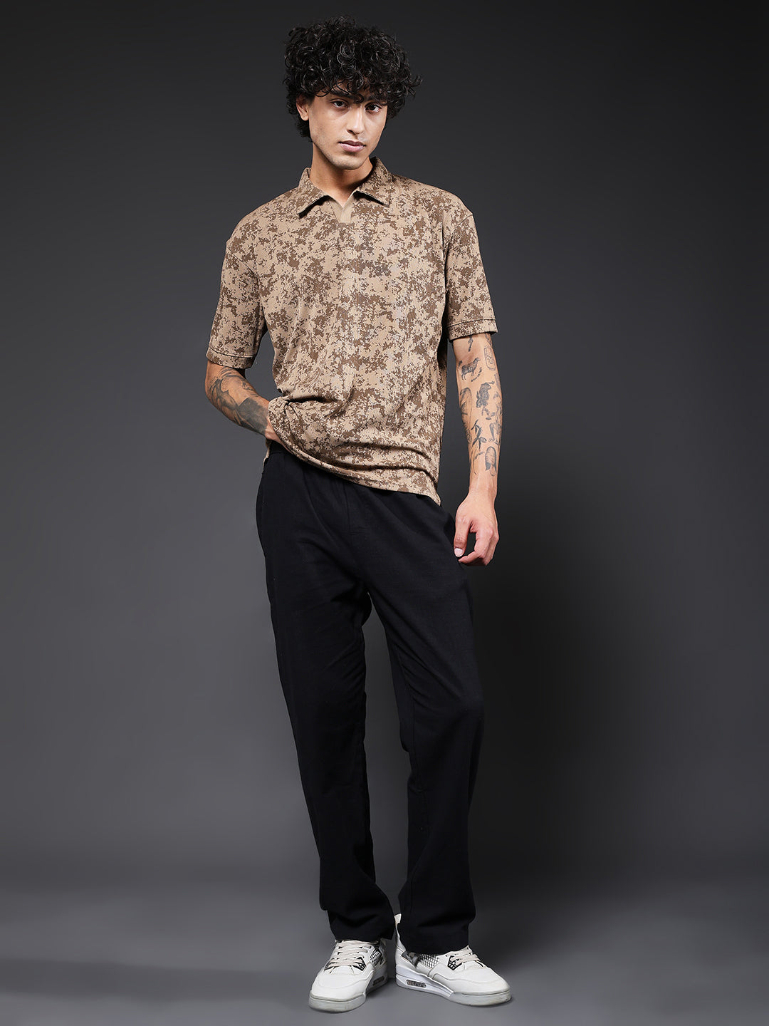 Men Relaxed Fit Printed Polo T-Shirt