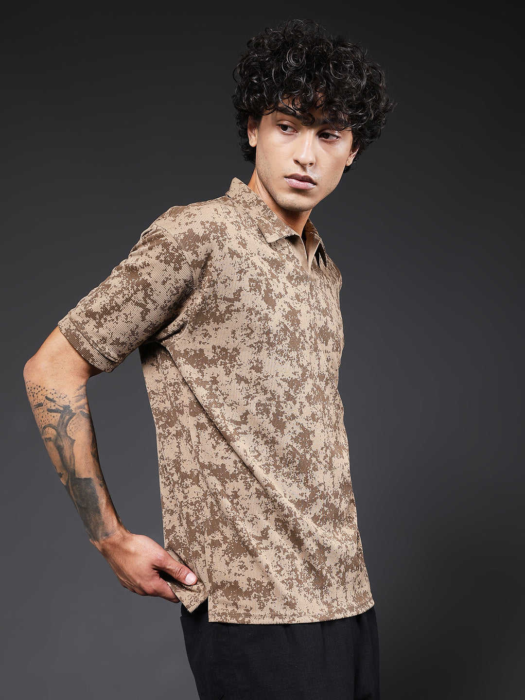 Men Relaxed Fit Printed Polo T-Shirt