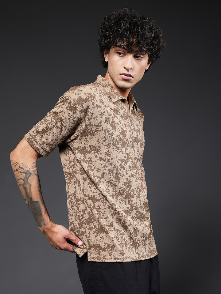 Men Relaxed Fit Printed Polo T-Shirt