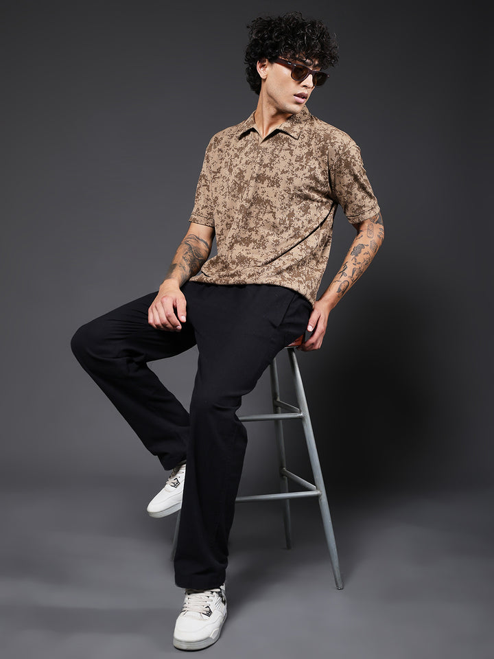 Men Relaxed Fit Printed Polo T-Shirt