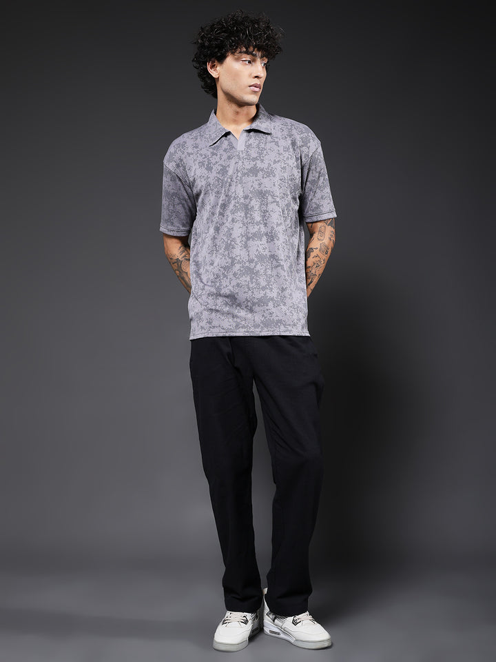 Men Relaxed Fit Printed Polo T-Shirt