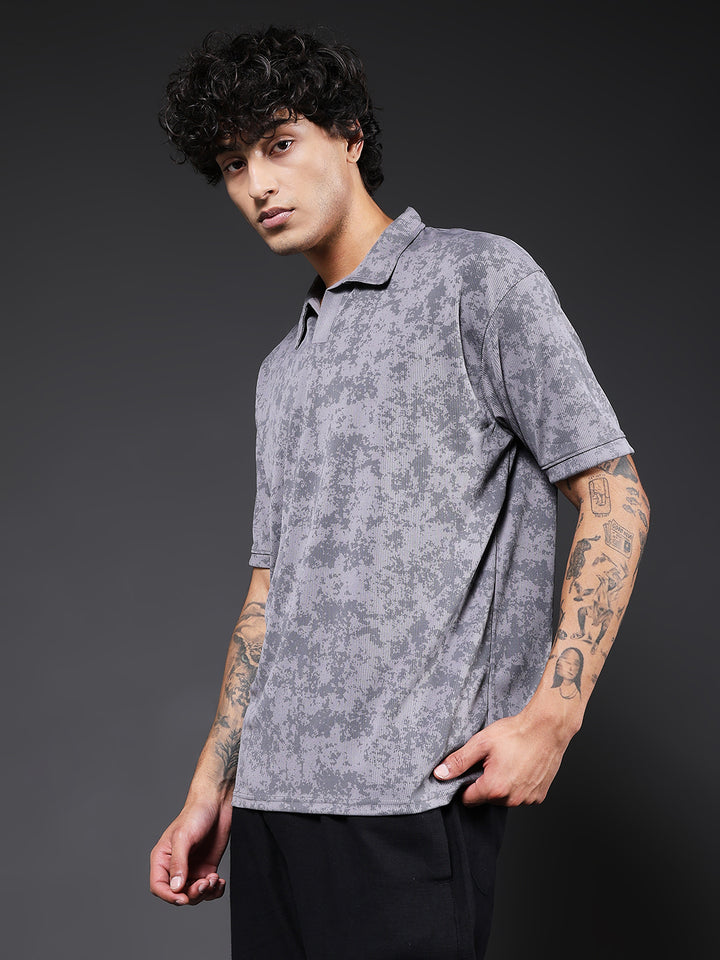 Men Relaxed Fit Printed Polo T-Shirt