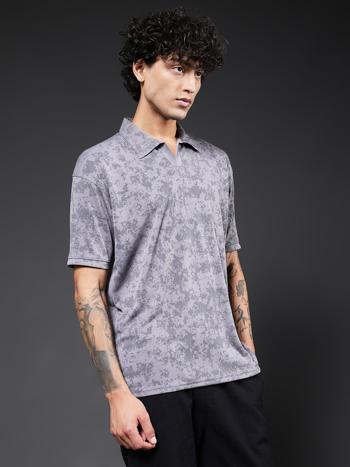 Men Relaxed Fit Printed Polo T-Shirt