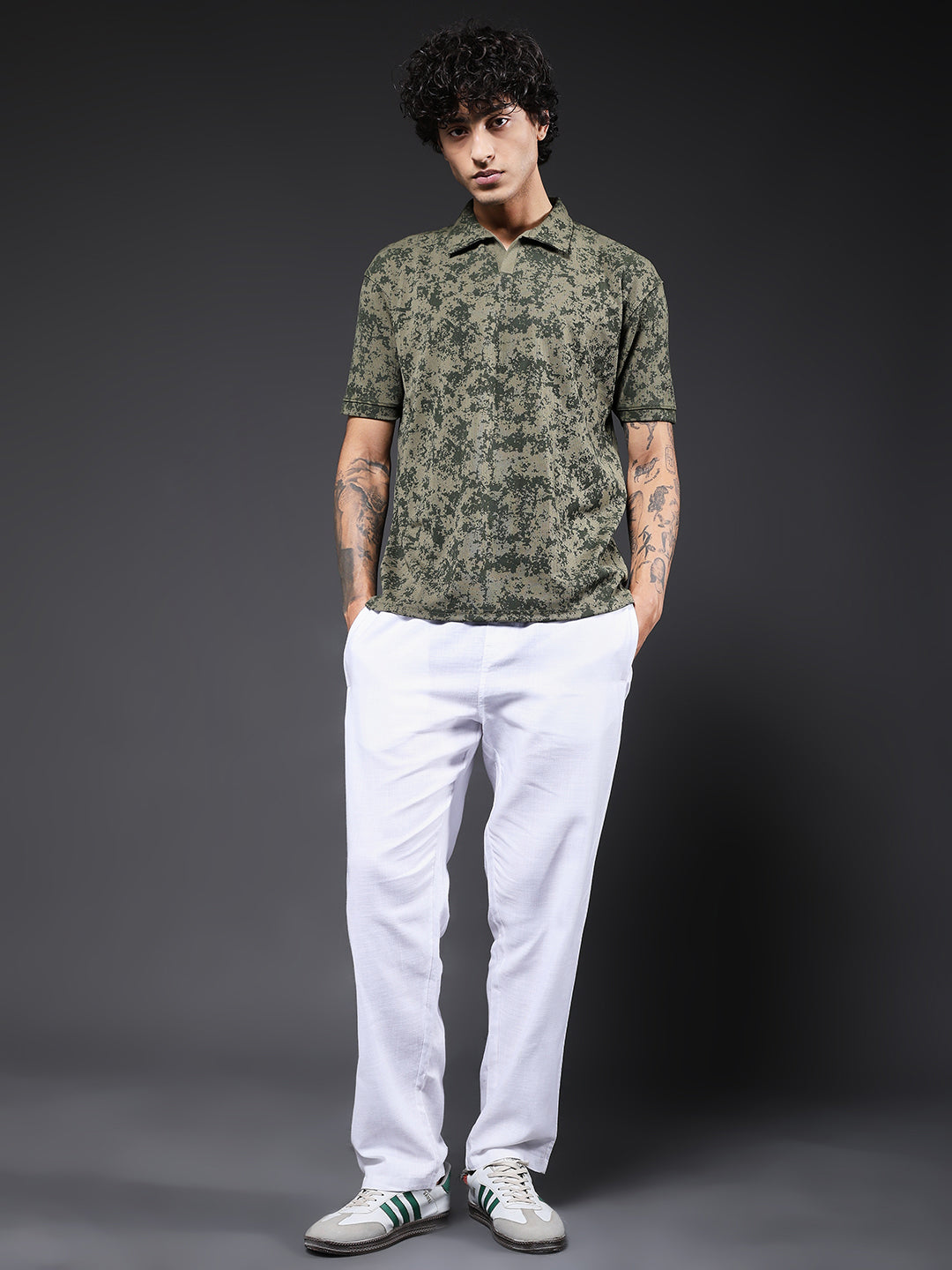 Men Relaxed Fit Printed Polo T-Shirt
