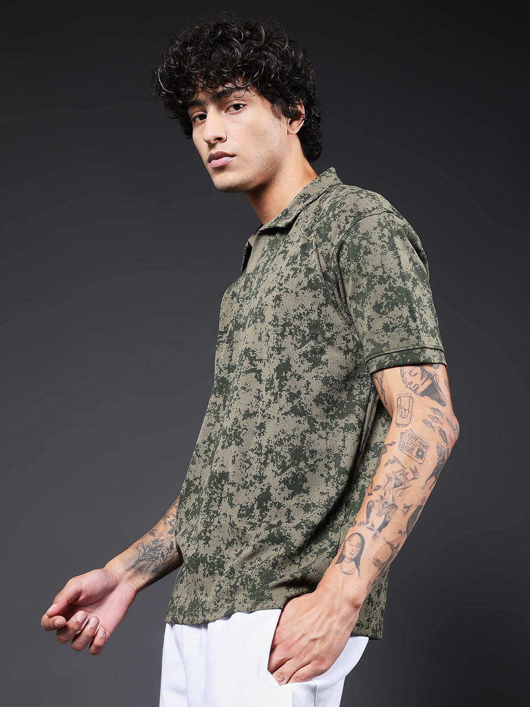Men Relaxed Fit Printed Polo T-Shirt