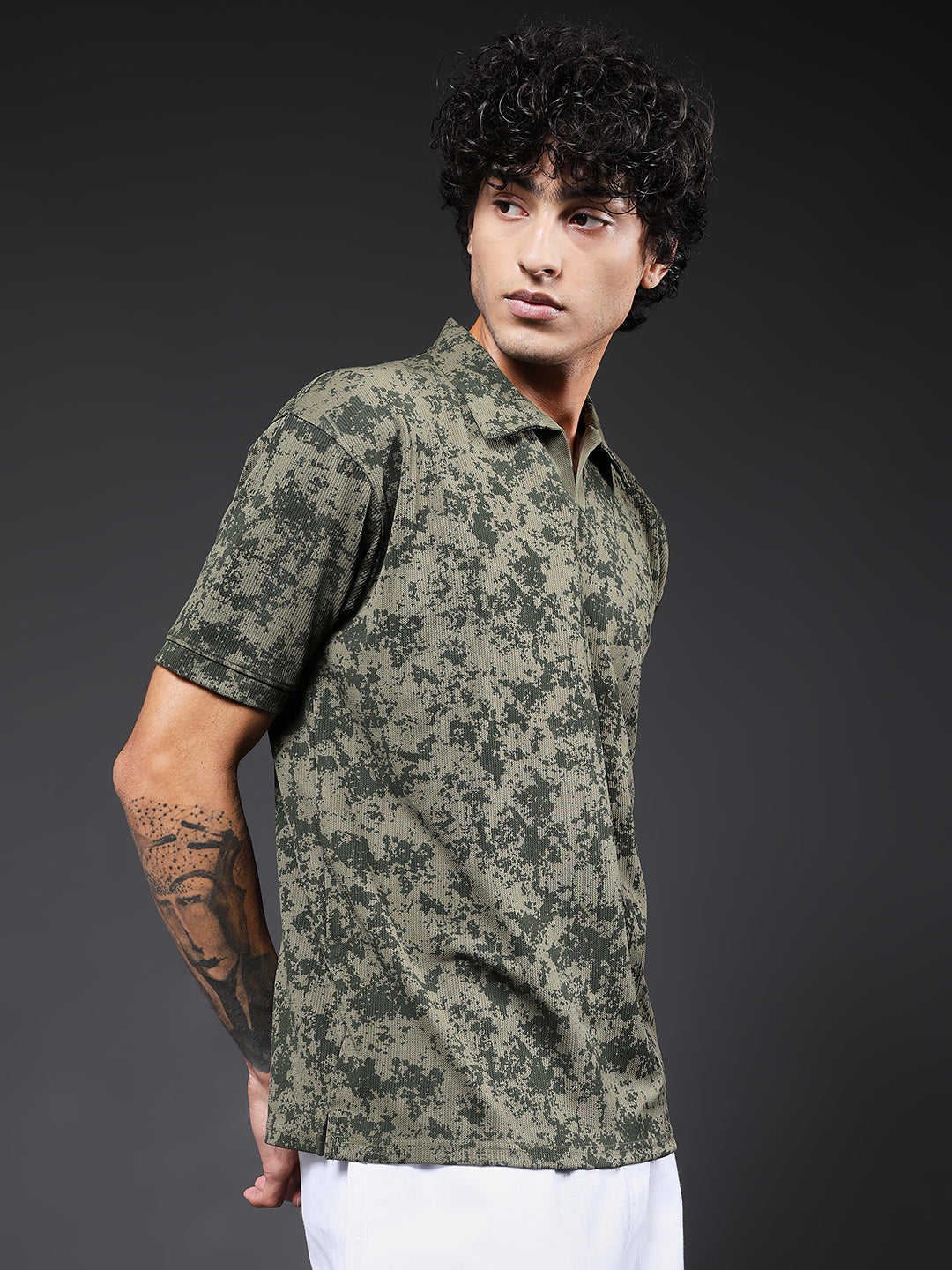 Men Relaxed Fit Printed Polo T-Shirt