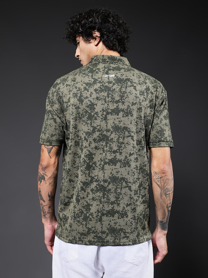 Men Relaxed Fit Printed Polo T-Shirt