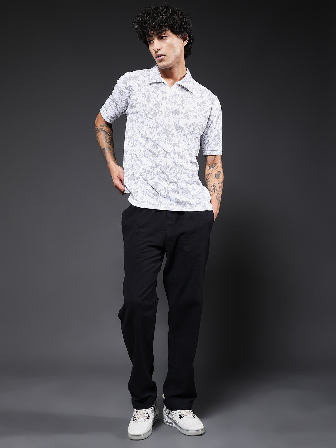 Men Relaxed Fit Printed Polo T-Shirt
