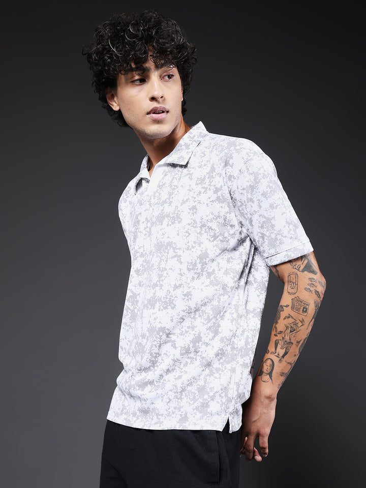 Men Relaxed Fit Printed Polo T-Shirt