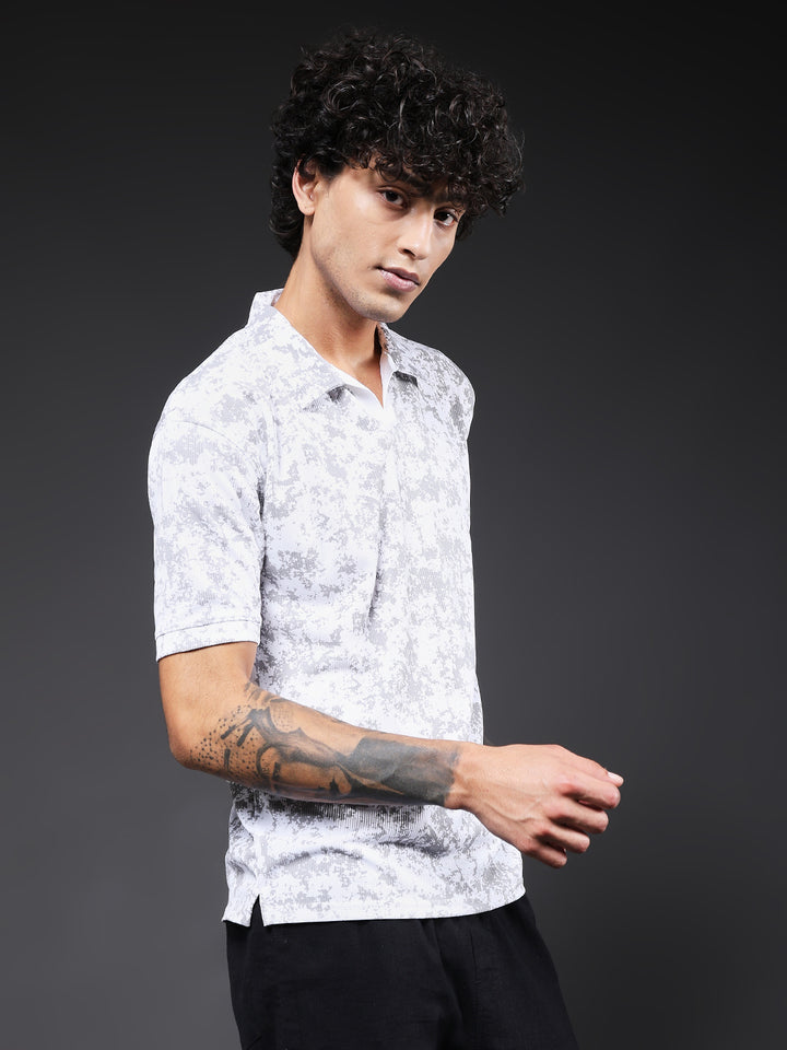 Men Relaxed Fit Printed Polo T-Shirt