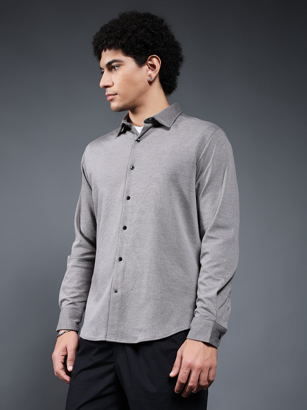 Mens Full Sleeves Shirt - Ash Grey
