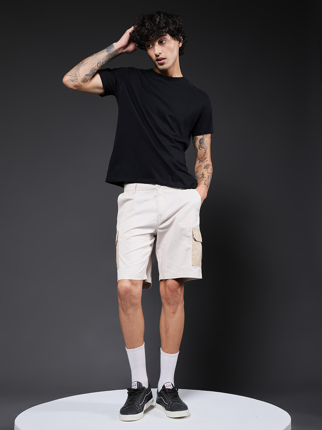 Men's Cotton Utility Cargo Shorts with Multi-Pockets – Camel