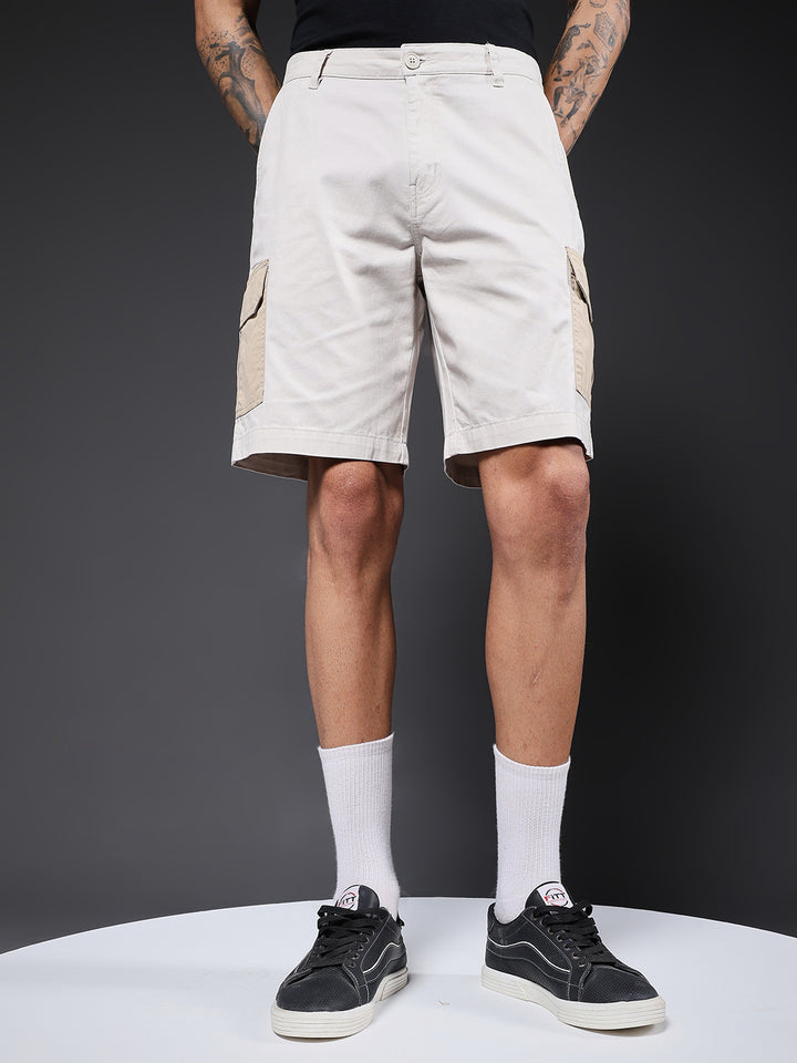 Men's Cotton Utility Cargo Shorts with Multi-Pockets – Camel
