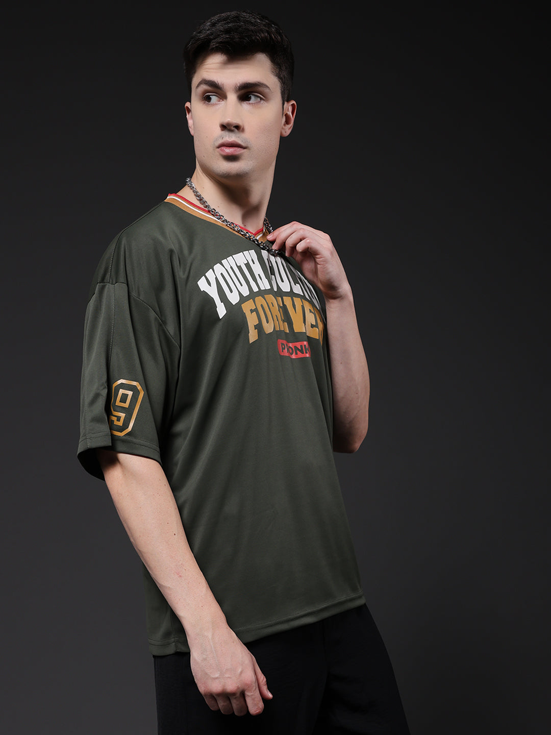 Men Oversized Varsity T-Shirt