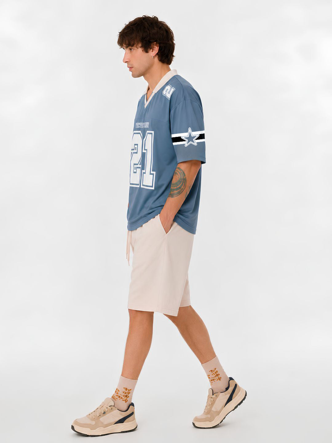 Men Oversized Varsity T-Shirt