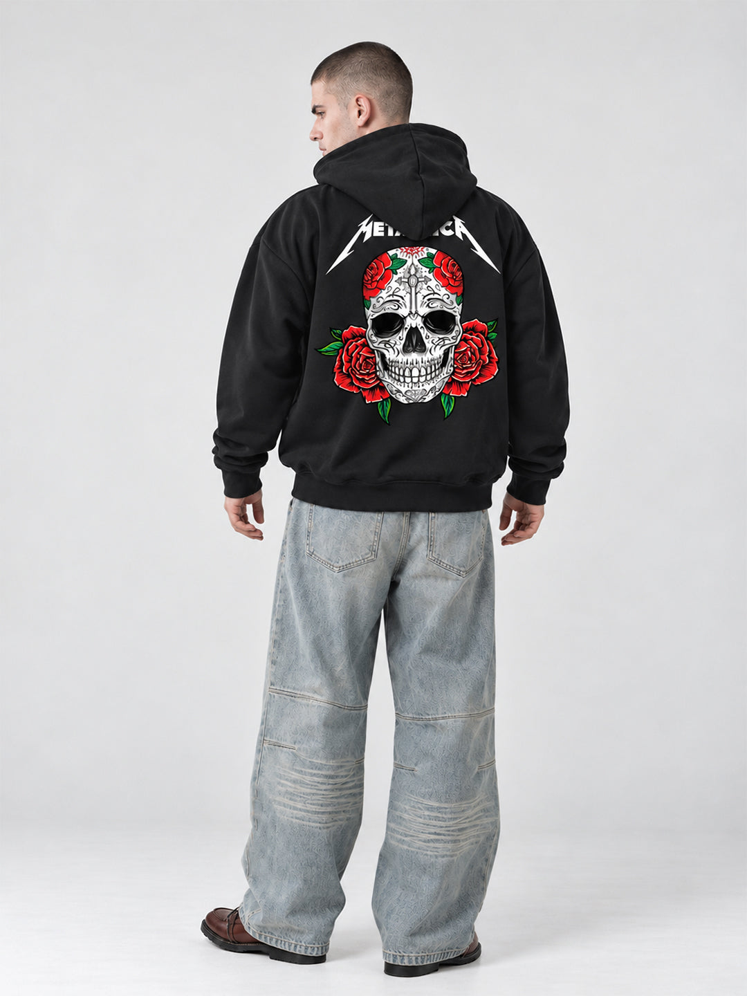 Metallica  Men Drop Shoulder Premium Terry Hoodie