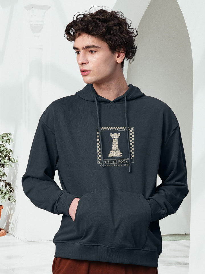 CHECKMATE Men Drop Shoulder Premium Terry Hoodie