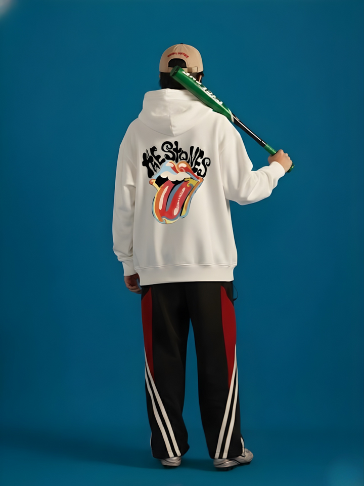 The Stones Men Drop Shoulder Loose Fit Premium Terry Hoodie