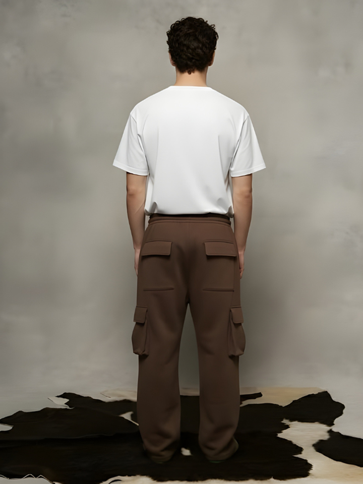 Men Premium Terry Cargo Pants - Cocoa