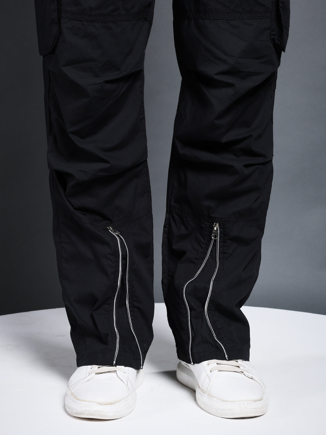 Men Utility Cargos- Black