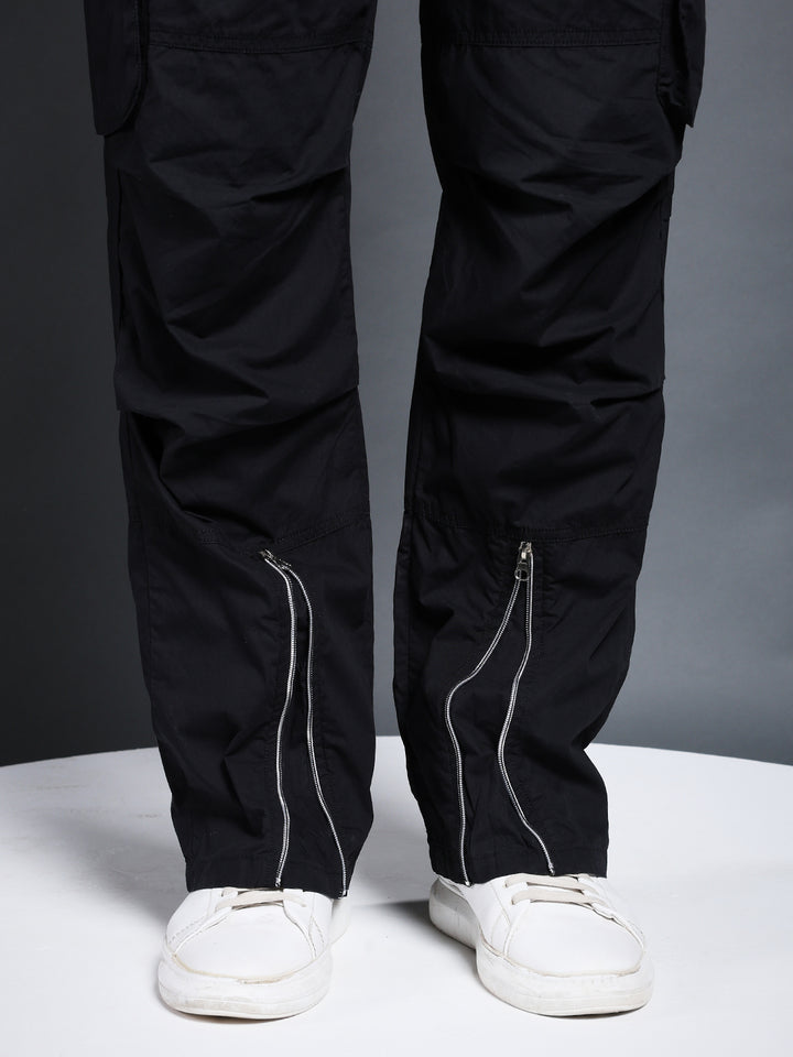 Men Utility Cargos- Black