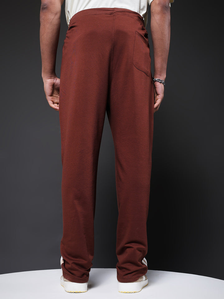 Men Premium Terry Jogger with Side Stripes - Cocoa