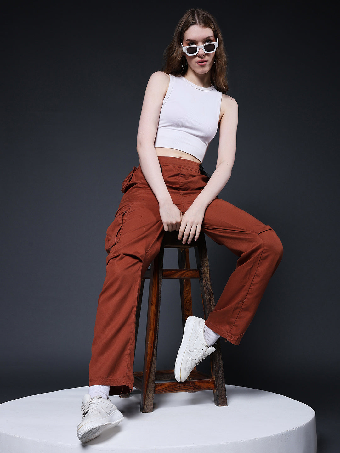 Women Utility Cargo Pant - Cocoa