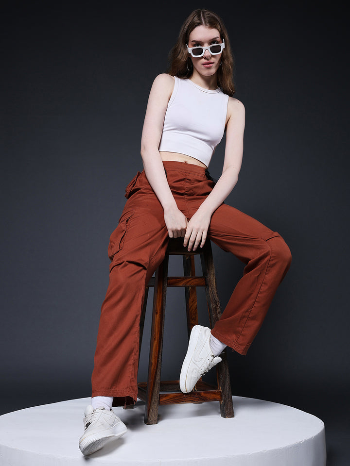 Women Utility Cargo Pant - Cocoa