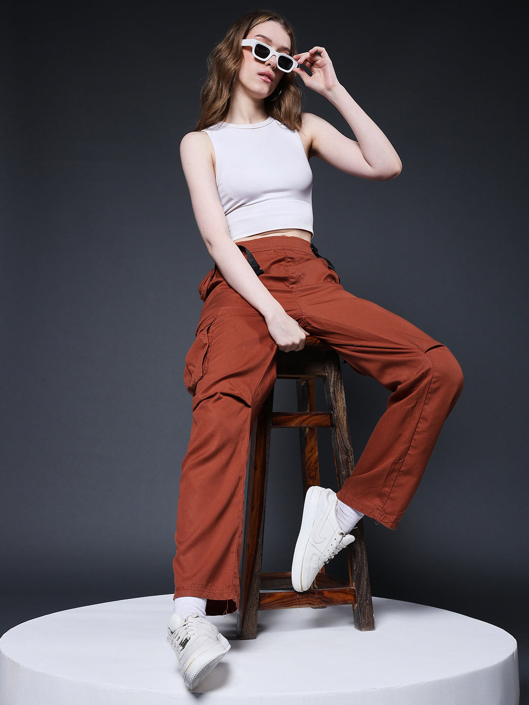 Women Utility Cargo Pant - Cocoa