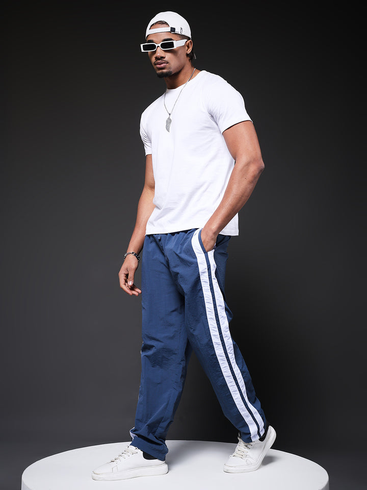 Men Premium Jogger with Side Stripes - Blue