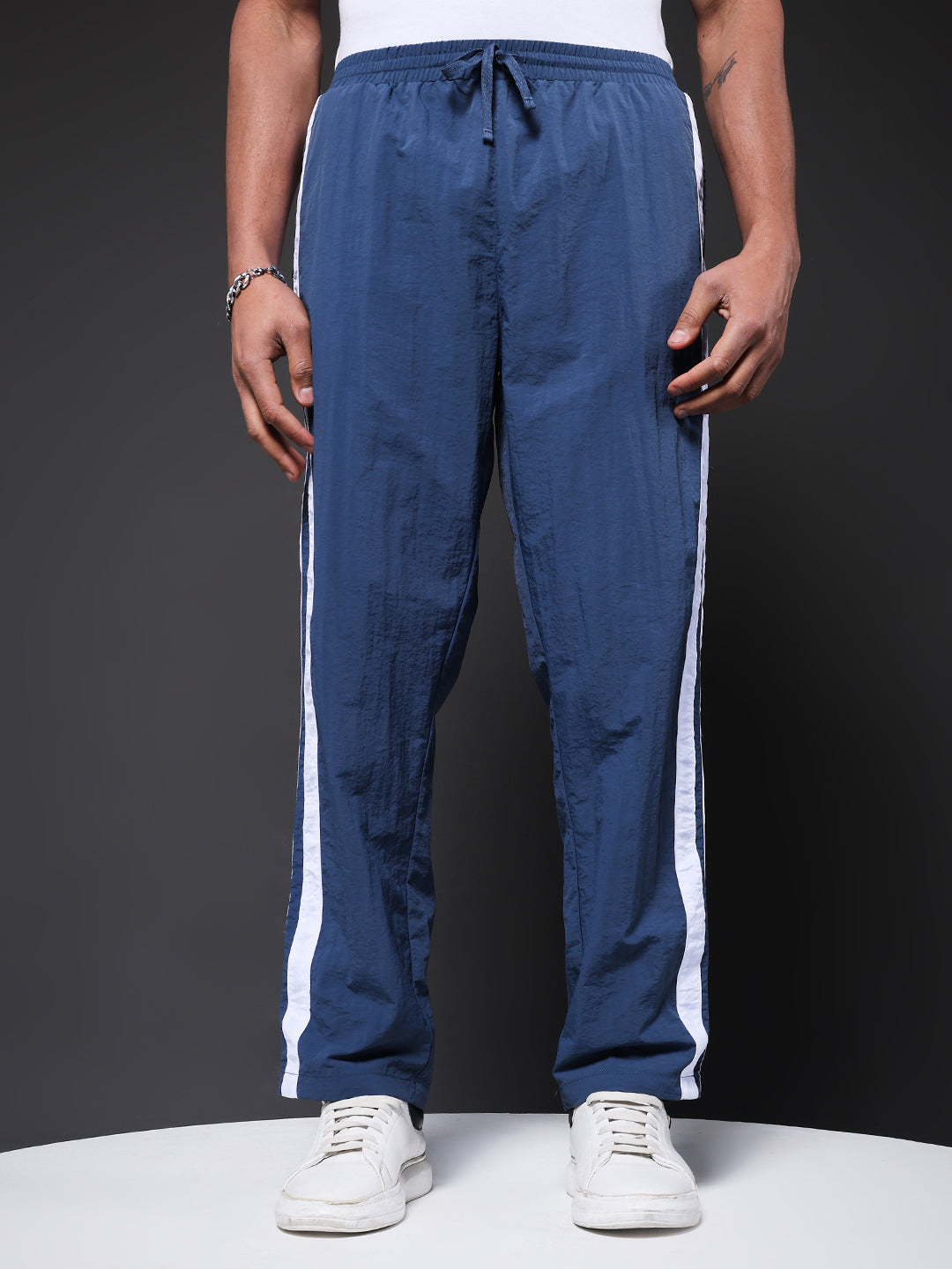 Men Premium Jogger with Side Stripes - Blue