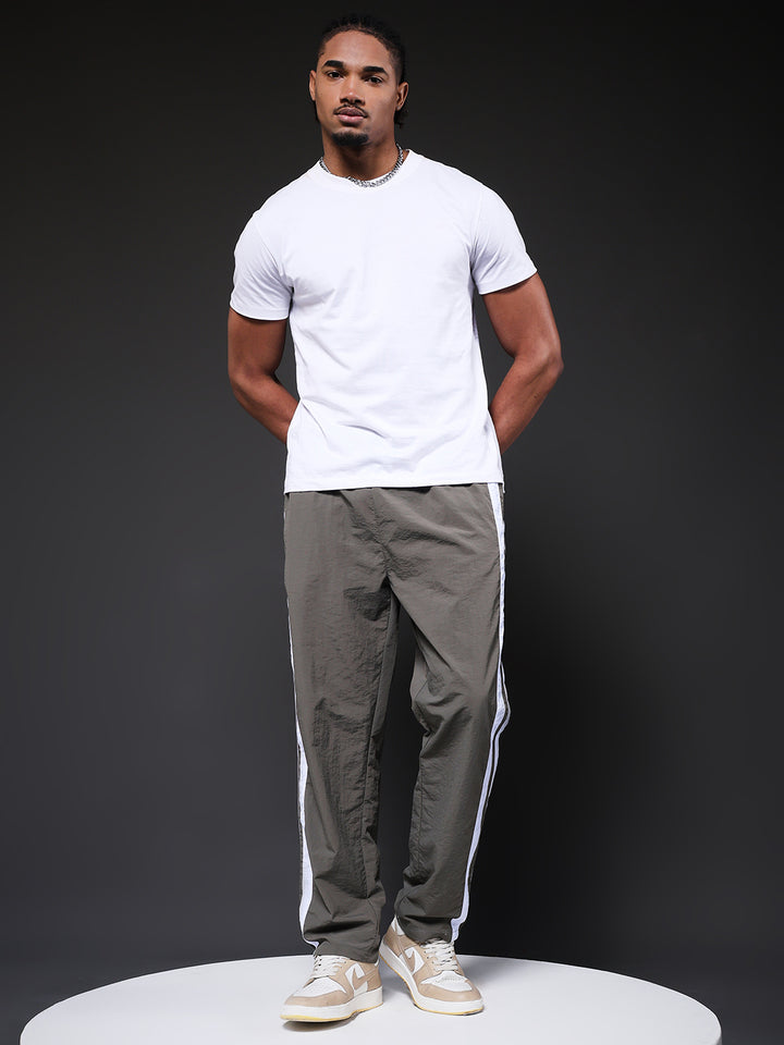Men Premium Jogger with Side Stripes - Grey