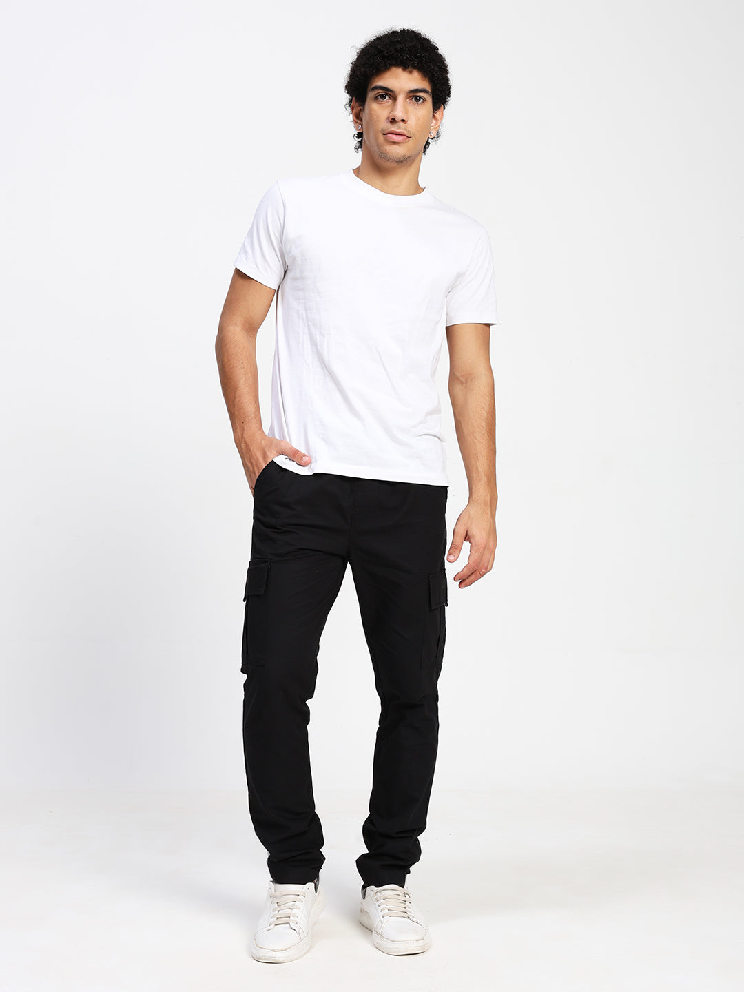 Men Utility Cargos- Black