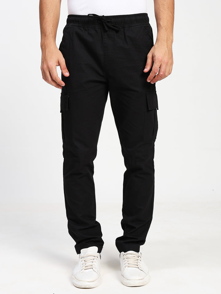 Men Utility Cargos- Black